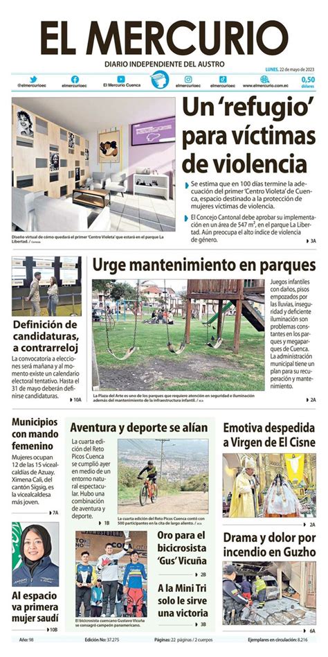 Christian Sánchez Mendieta on Twitter La portada de hoy en El