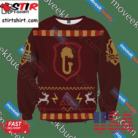 Harry Potter Brave Like A Gryffindor Winter Ugly Christmas Sweater All