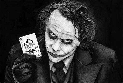 Black White Joker Card Drawing Gambarjpblogdinda