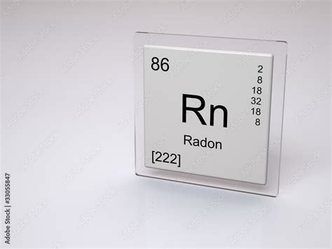 Radon Symbol Rn Chemical Element Of The Periodic Table Stock