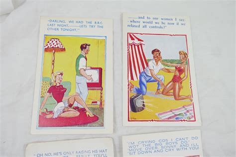 Vintage Saucy Seaside Postcards X4 X2 Comicards By Etsy