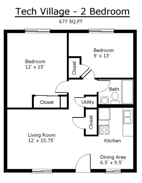 Small Apartment Floor Plans Two Bedroom