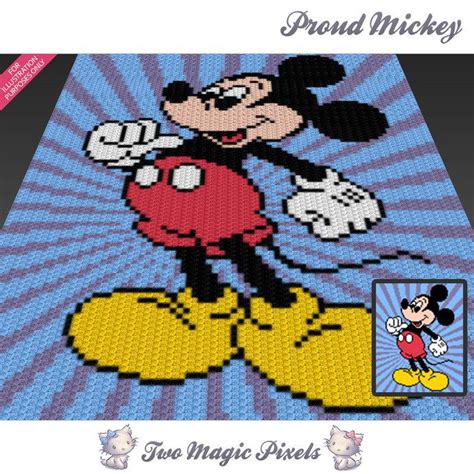Proud Mickey Disney Inspired C2c Graph Crochet Pattern Instant Pdf