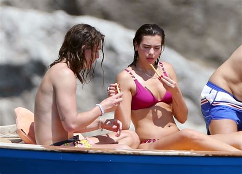 Dua Lipa In Pink Bikini Holiday In Capri