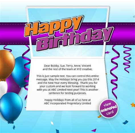 Corporate Birthday Ecards Employees And Clients Happy Birthday Cards