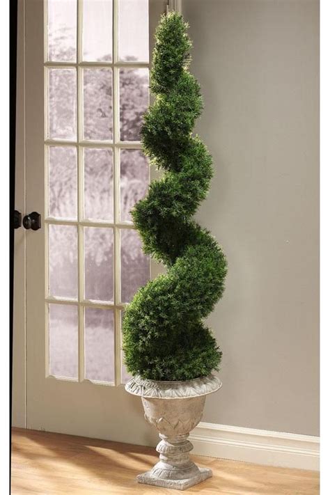 Favorite Spiral Topiary Plants White Pre Lit Tree