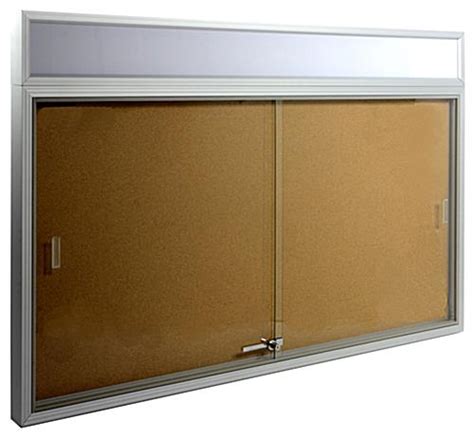 5 X 3 Enclosed Notice Board Sliding Glass Door And Custom Header