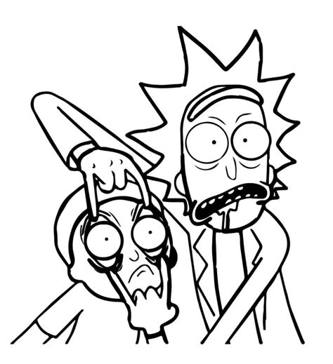 Gratis Printbare Rick En Morty Kleurplaten Rick En Morty Kleurplaten