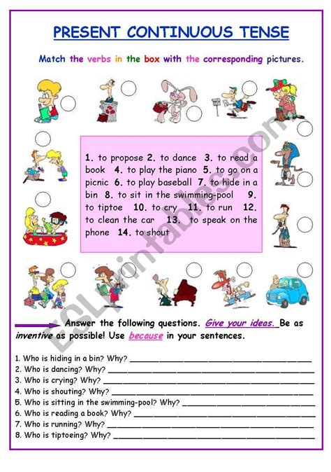 Present Continuous English Esl Worksheets For Distance Learning And Present Continuous Tense
