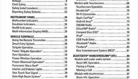 2017 Honda Pilot Owner's Manual Original