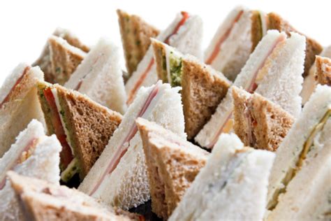 Cut Platter Of Mixed Sandwich Triangles Stock Photo Download Image