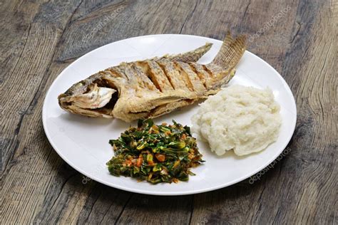 Fried Fishtilapia Ugaliwhite Maize Flour Mash And Sukuma Wikikale