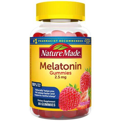 Nature Made Melatonin Gummies 2 5 Mg 80 Count For Supporting Restful