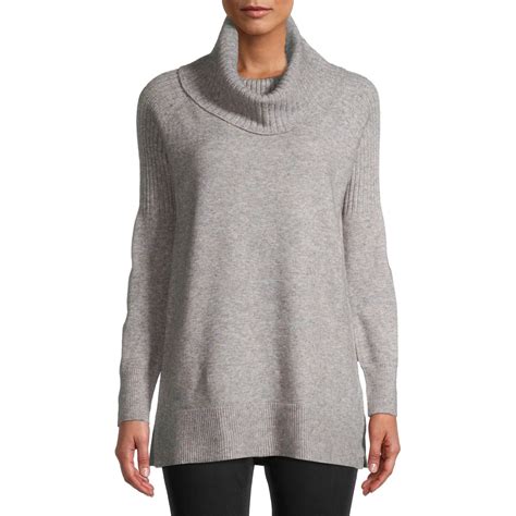 time and tru time and tru women s cowl neck tunic sweater cowl