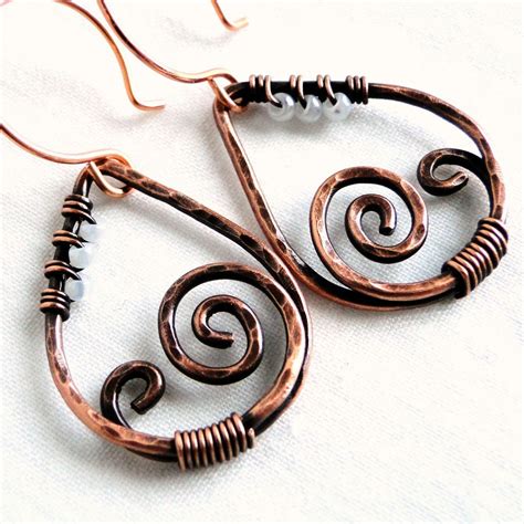 Copper Wire Wrapped Handcrafted Dream Land Earrings Wire Jewelry