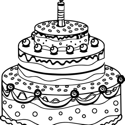 Happy birthday coloring pages are a fun, easy and free way to tell someone that you're glad they were born. Birthday Cake Line Drawing at GetDrawings.com | Free for ...