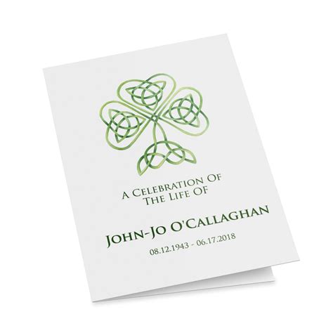 Add An Optional Photo Celtic Knot Folding Obituary Template Printable