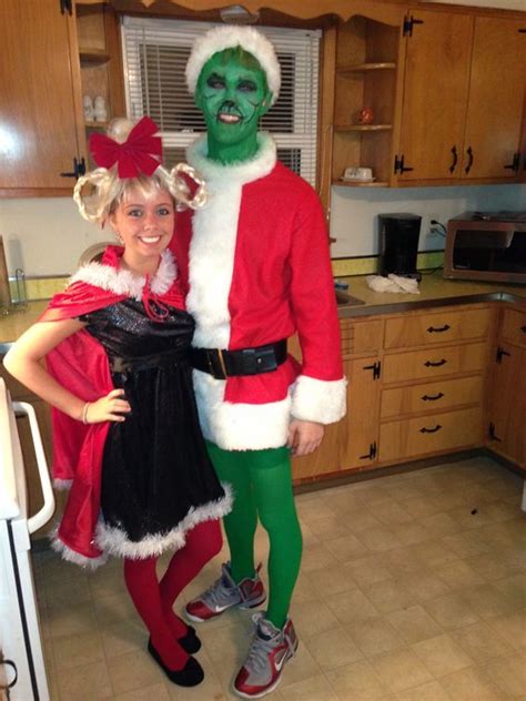 Diy Grinch And Cindy Lou Halloween Santacon Costume Idea Whoville Costumes Grinch Christmas