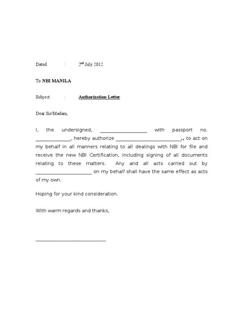 49 Notarized Authorization Letter Sample Philippines Sample Letter