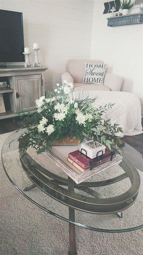 Floral Coffee Table Centerpiece Rustic Decor Home Decor Living Room