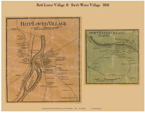 Bath Lower Village And Swift Water Village New Hampshire 1860 Old Town