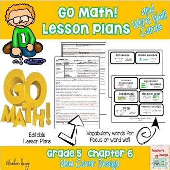 California math (2009) go math! Go Math Lesson Plans Unit 6 - Word Wall Cards - EDITABLE - Grade 5