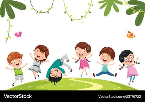 Kids Playing Royalty Free Vector Image Vectorstock