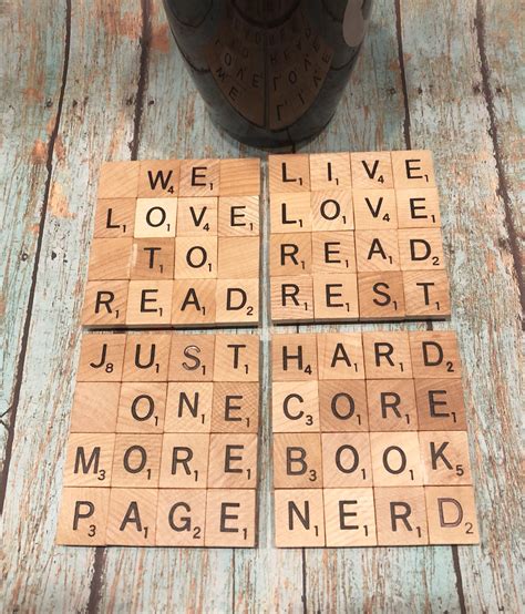 4 Letter Words For Scrabble Coasters Scrabble Coasters With Recycled
