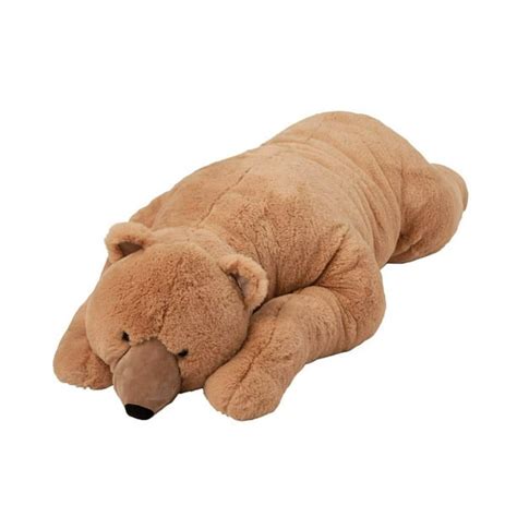 Super Soft Big Bear Hug Body Pillow W Realistic Accents Brown Bear