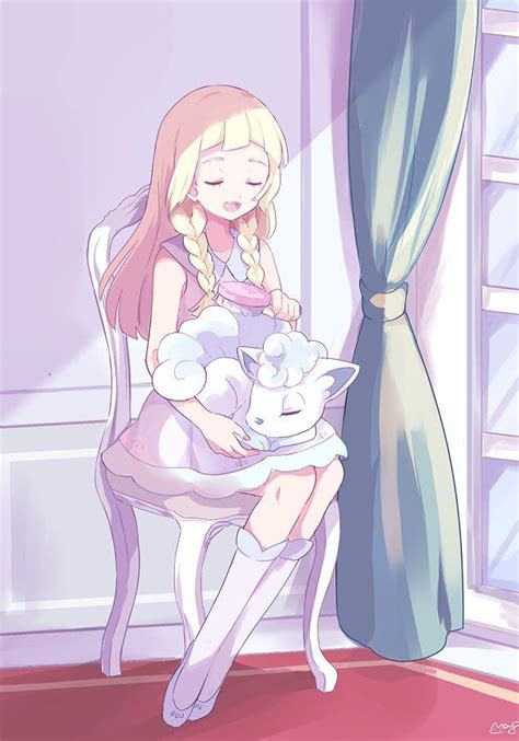 Lillie And Alolan Vulpix Pokemon Pokemon Pictures Anime