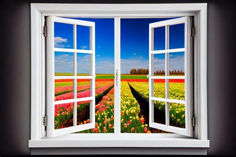 Fenêtre Avec Vue Sur Le Paysage Fenêtre Ouverte Sur Le Jardin