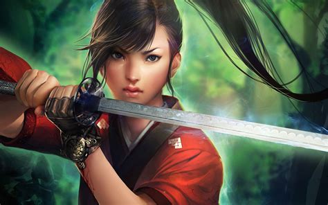 Women Sword Fantasy Art Wallpaper Coolwallpapersme