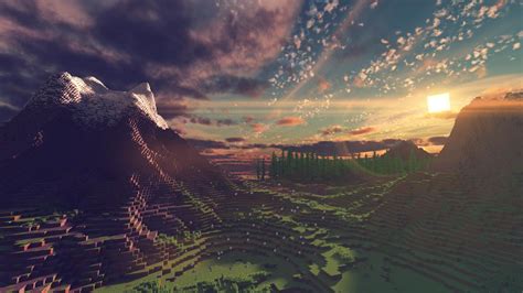 Minecraft Shader Wallpaperhimmelnaturnatürliche Landschaftwolke