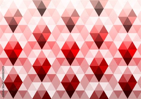 Triangle Polygon Seamless Pattern On Light Overlay Red Gradient