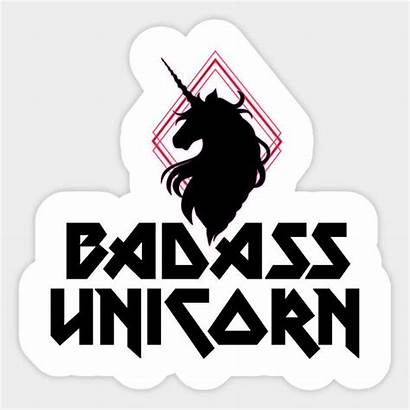 Badass Unicorn Sticker Stickers Teepublic Printing Wallpapers