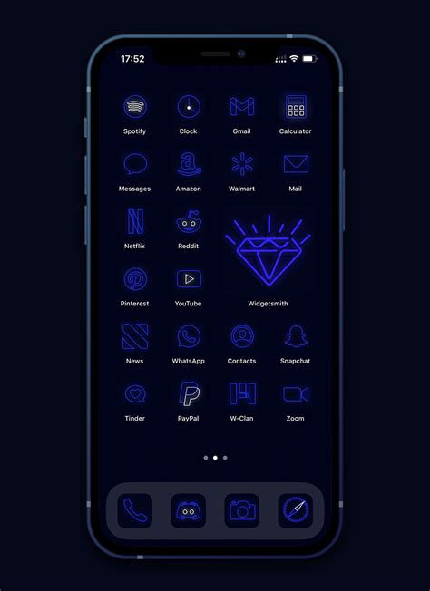 Blue Neon App Icons For Ios 14 And Android Change App Icons On Iphone