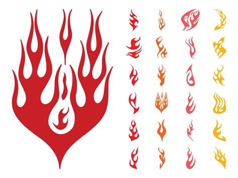 Vector set of cute circus themed images. Flames Silhouettes Vector Art & Graphics | freevector.com