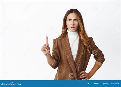 Image Of Angry Businesswoman Shaking Finger In Disapproval Taboo
