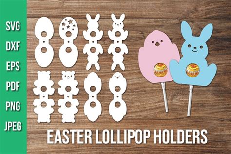 Easter Bunny Lollipop Holder SVG, Chocolate Egg Holder Svg