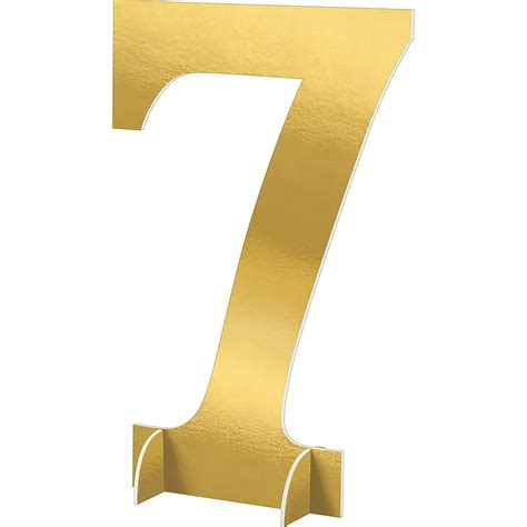 Giant Metallic Gold Number 7 Sign 24in Party City