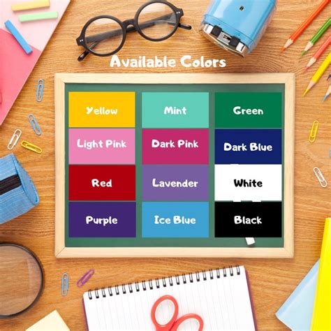 School Supply Name Label Sheets For Back To School Etsy