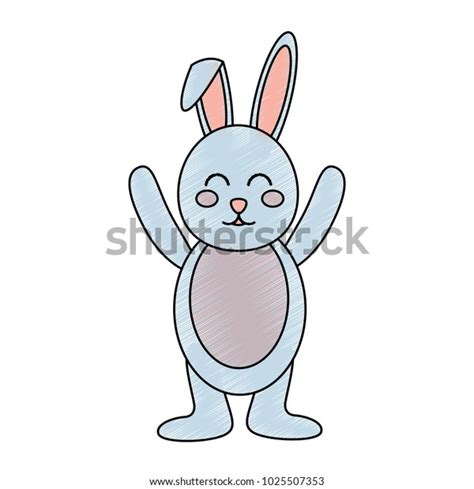 Cute Standing Little Bunny Hands Stock Vector Royalty Free 1025507353