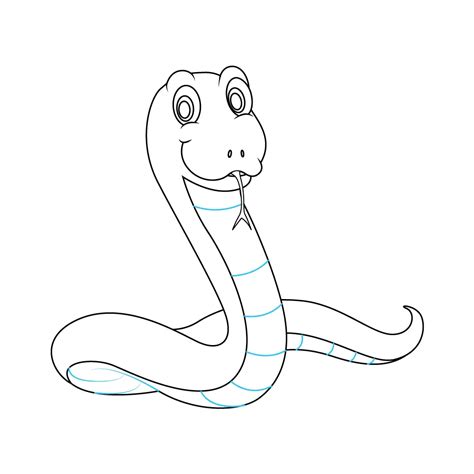 How To Draw A Cute Snake Step By Step