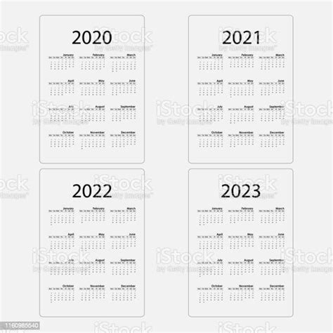 Calendar 2020 20212022 And 2023 Calendar Templatecalendar Designyearly