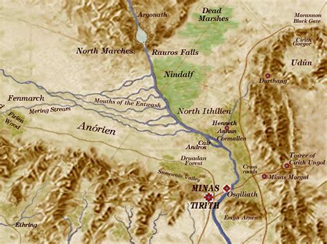 Map Of The Anduin Middle Earths Most Famous River This Is The One
