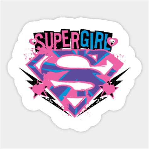 Supergirl Pink And Purple Grunge Supergirl Sticker Teepublic
