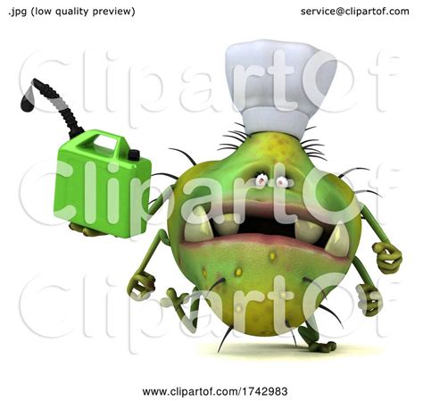 3d Green Germ Virus On A White Background By Julos 1742983