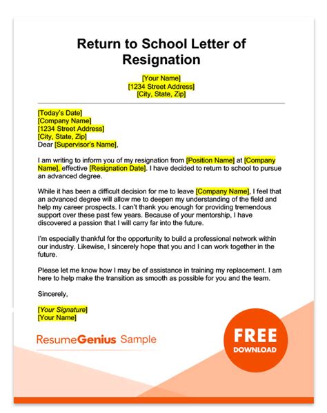 Life Specific Resignation Letters Samples Resume Genius Resignation