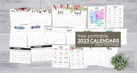 Free Printable 2023 Calendars Paper Trail Design