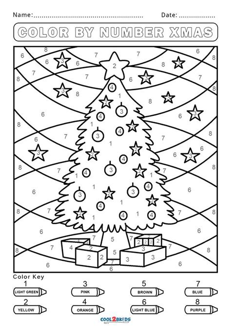 Free Color By Number Christmas Pages